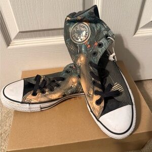Converse Black and Tan High-Top Athletic Shoes